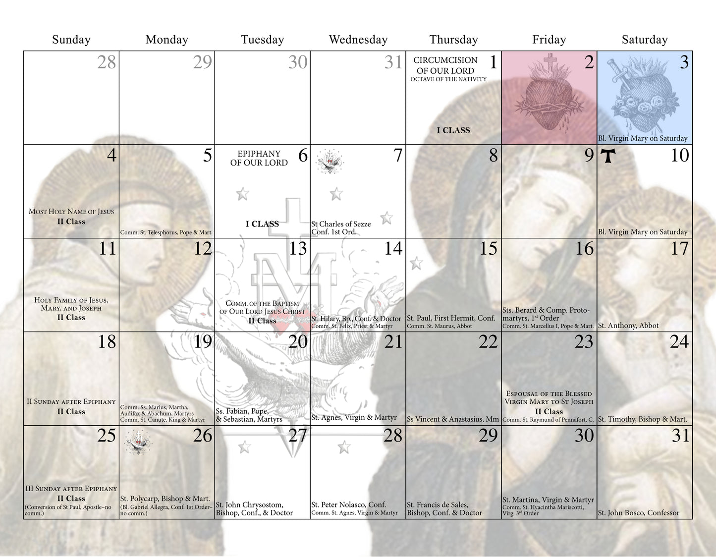 2026 COREDEMPTRIX CALENDAR