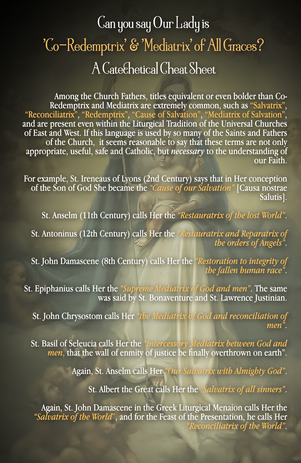 2026 COREDEMPTRIX CALENDAR